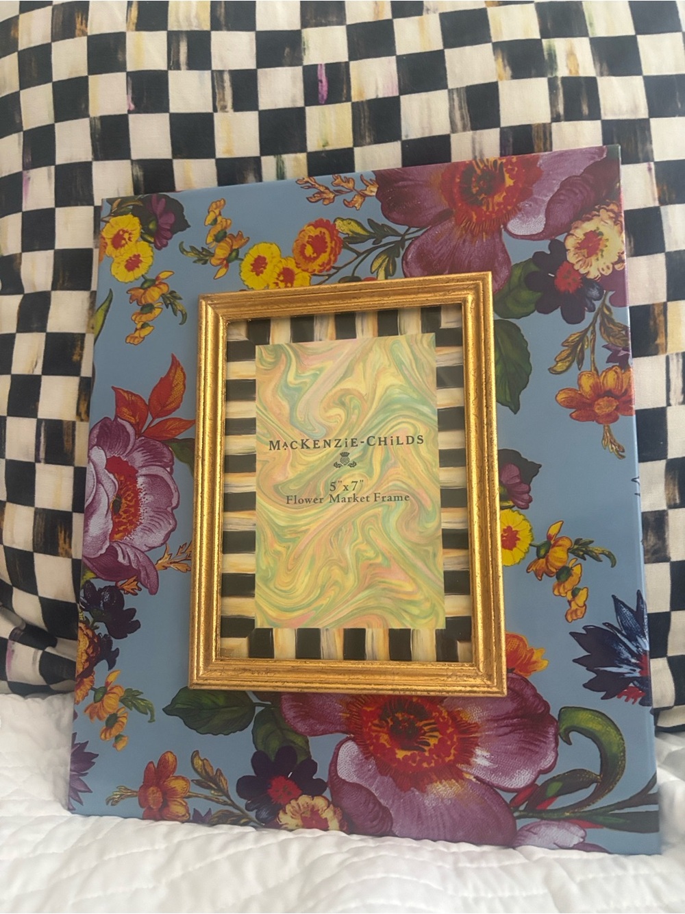 Mackenzie-Childs Blue Floral Gold Frame1
11x13 holes 5 x 7 picture